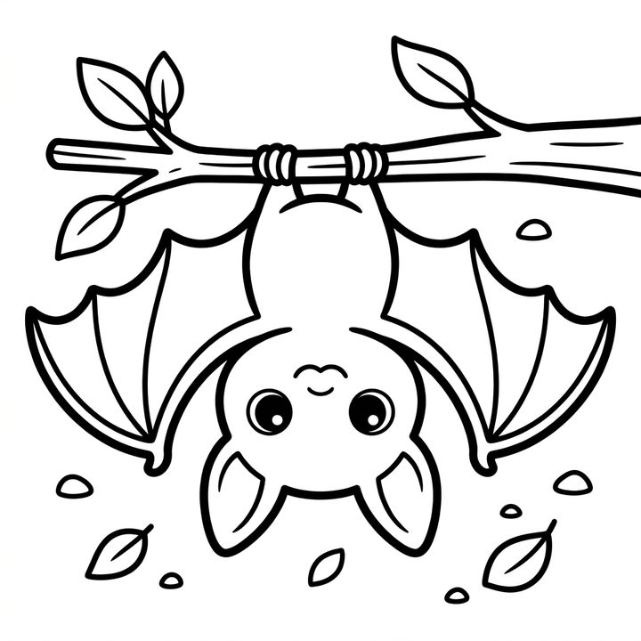 bat colouring page