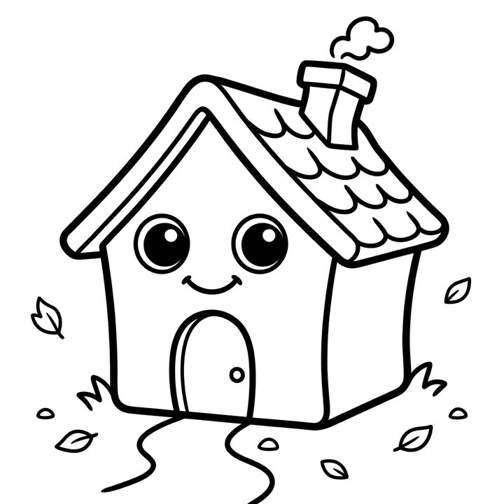 cottage colouring page