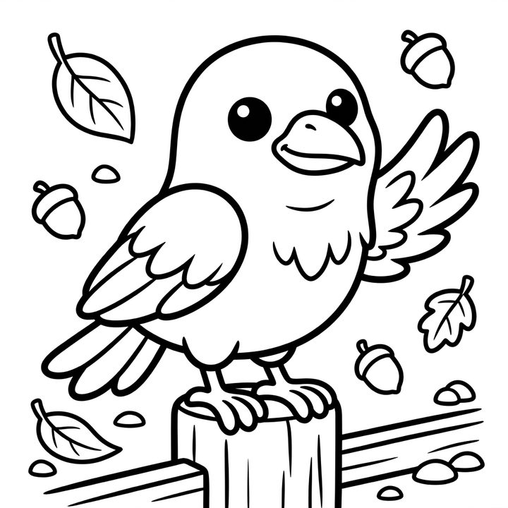 crow colouring page