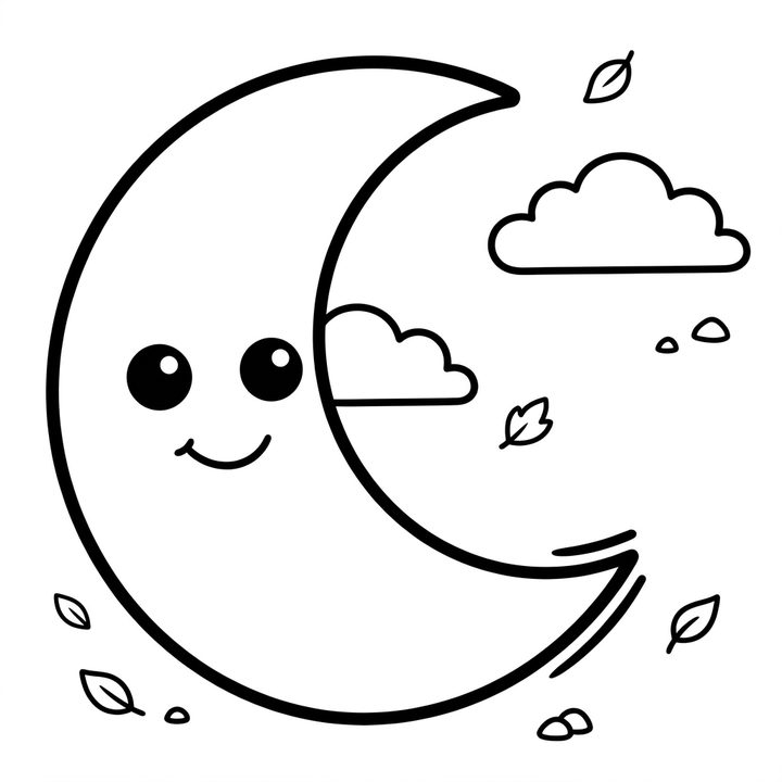 moon colouring page