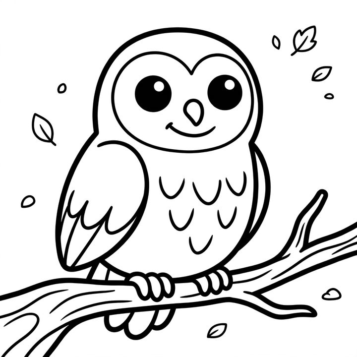 owl colouring page