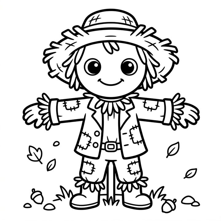 scarecrow colouring page
