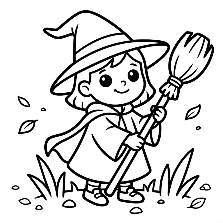 witch colouring page