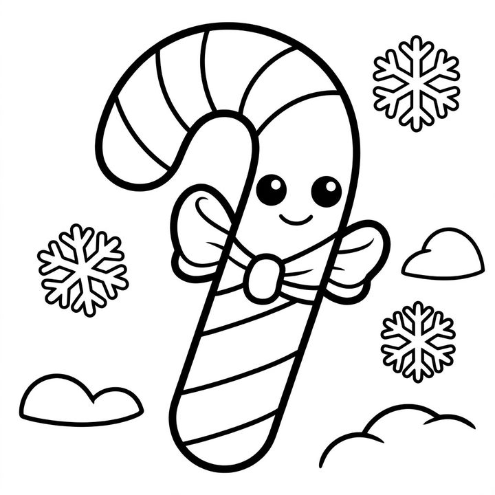 candy cane colouring page