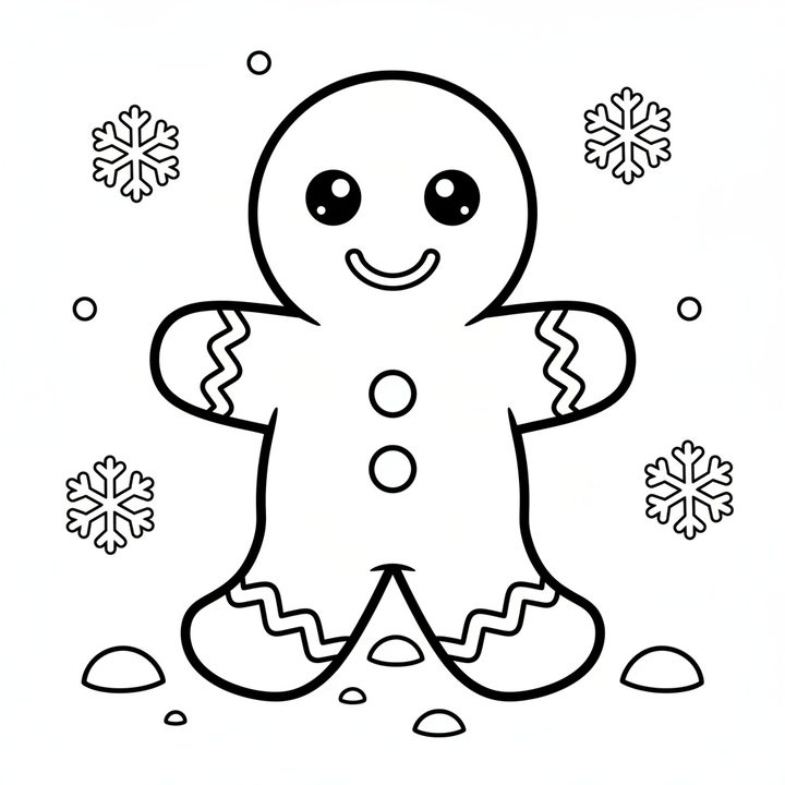 gingerbread man colouring page