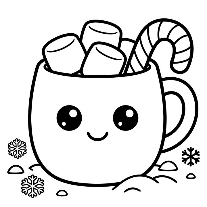 hot chocolate colouring page