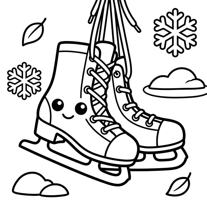 ice skates colouring page