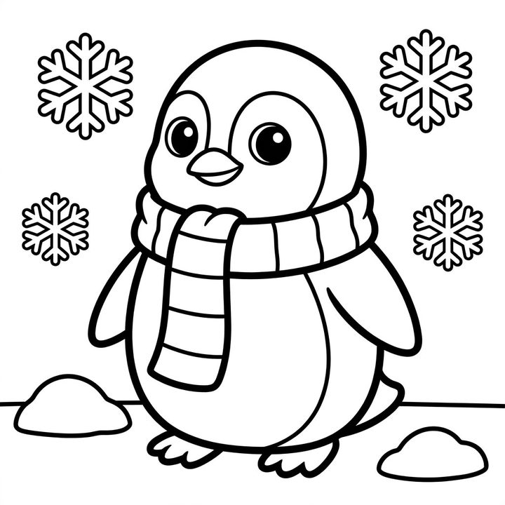 penguin colouring page