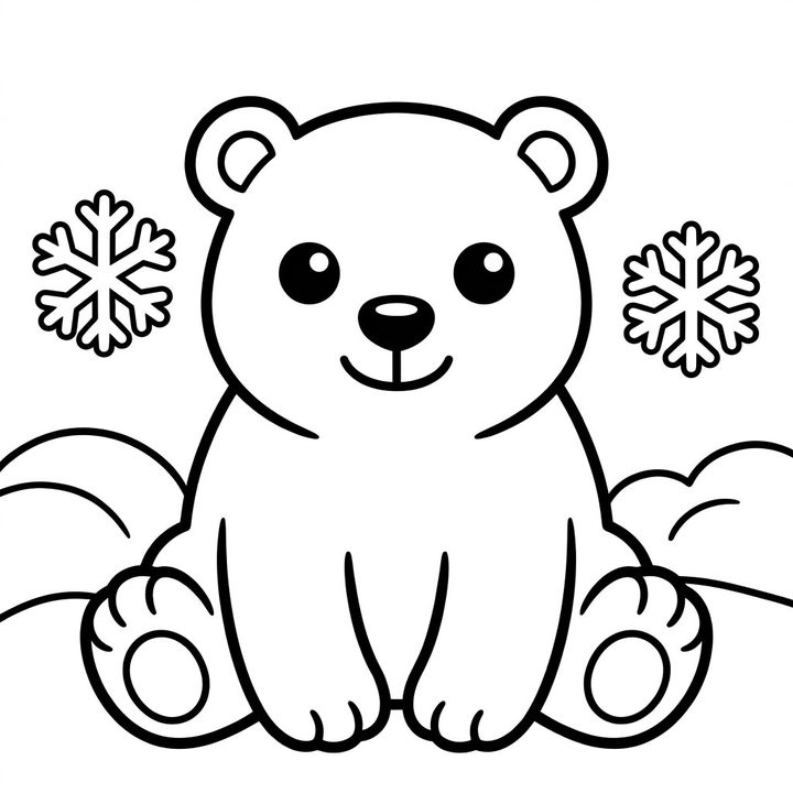 polar bear colouring page