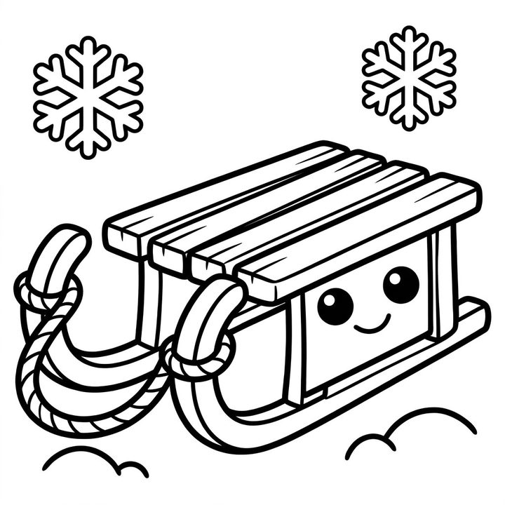 sledge colouring page