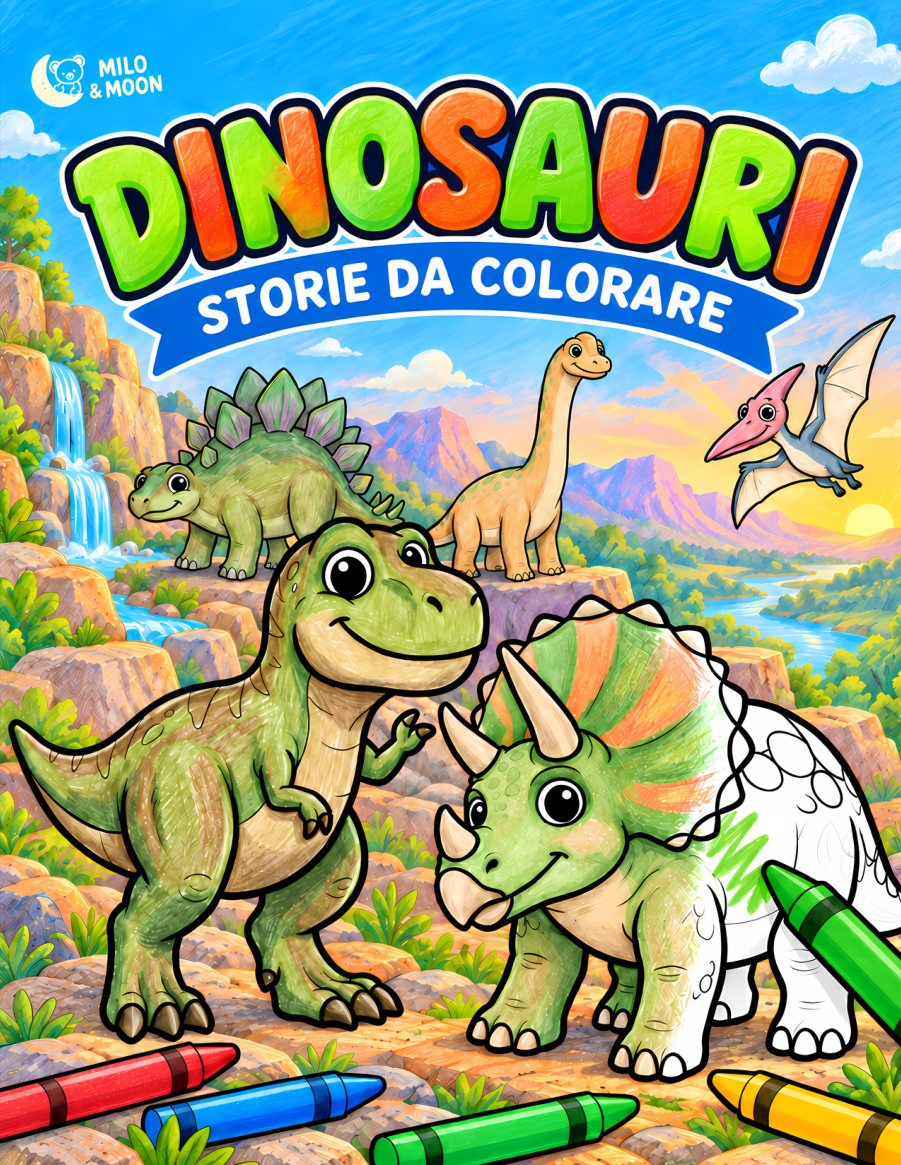 Dinosauri, una storia da colorare