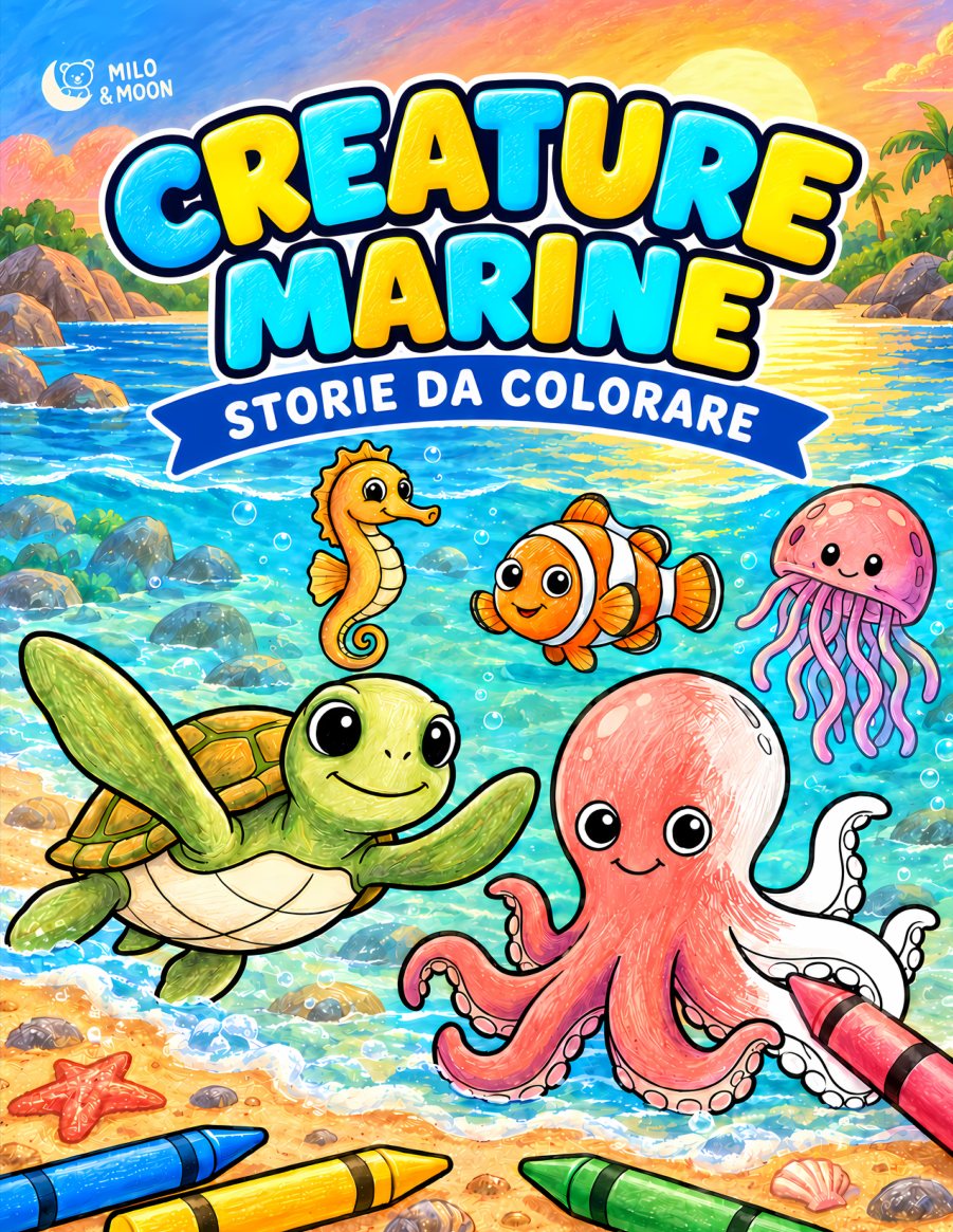 Creature Marine, una storia da colorare