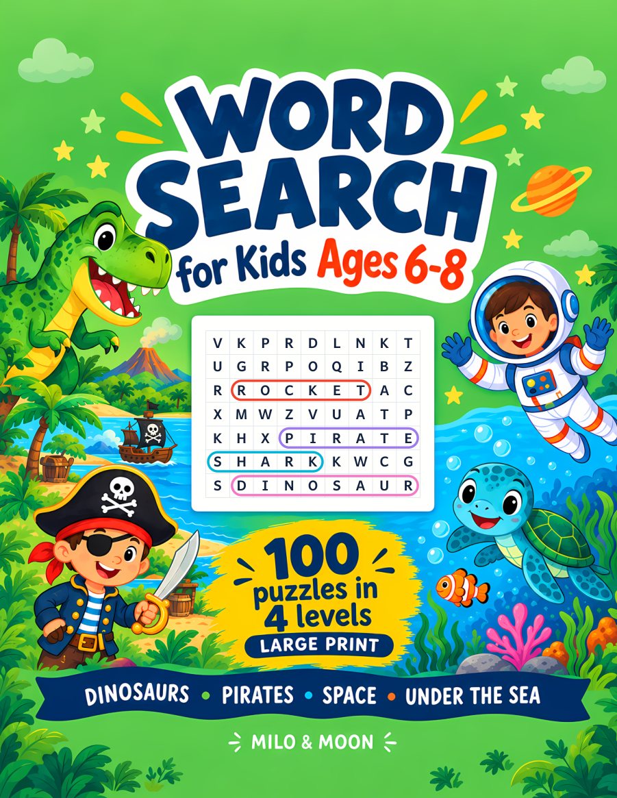 Word Search for Kids Ages 6-8, a word search book